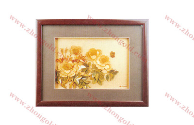 纯金画 彩印金箔画