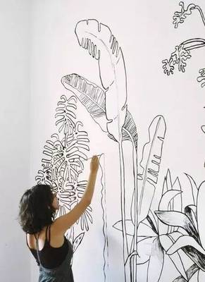 每个插画师都想有一面手绘墙!