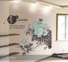 郑州墙绘手绘墙画之富贵牡丹 郑州墙体彩绘,郑州墙绘,郑州手绘墙,郑州墙面彩绘, 郑州彩绘 设计展示 郑州墙绘青云艺术工作室 无忧装饰