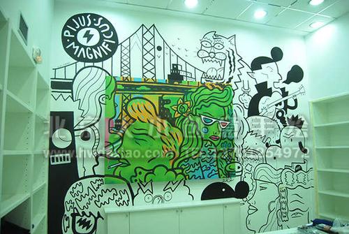 想象力丰富的奇妙世界办公室手绘墙壁画 墙体彩绘-大小墙体彩绘公司