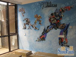 手绘墙之变形金刚震撼登场 重庆岩色手绘墙的视觉革命